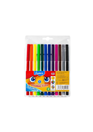 Фломастери -  Marco 12 кольорів Super Washable 1690-12