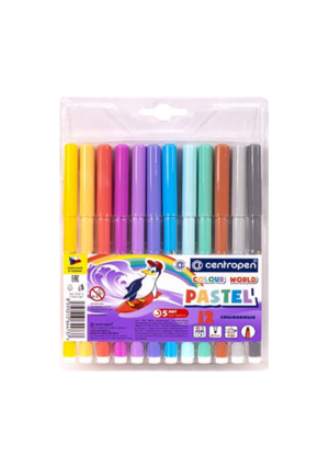 Фломастери - Centropen 12 - 7550 пастель