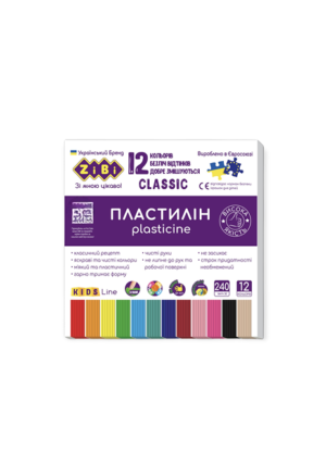 Пластилін - Zibi Класік 12 кол 240 гр - 6233