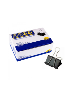 Біндер для паперу 51 мм Buromax 12 шт чорний BM.5301