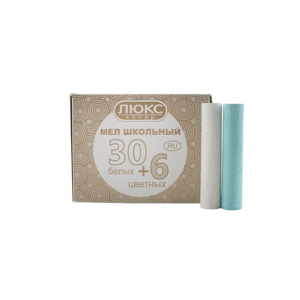 Крейда люкс біла 30 шт+6кол кругла