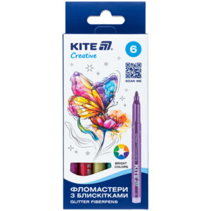 Фломастери з блискітками  - Kite Creative 6 кольорів K-1147