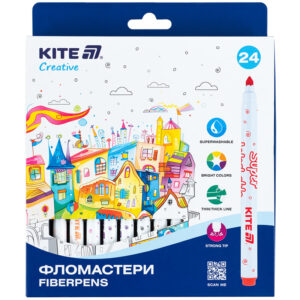 Фломастери Kite Creative Superwashable 24 кольори K-1153
