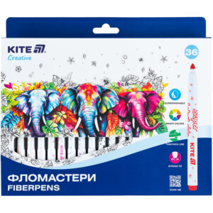 Фломастери - Kite Creative Superwashable 36 кольорів K-1154