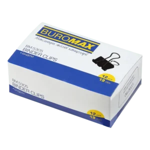 Біндер для паперу 19 мм Buromax 12 шт чорний BM.5305