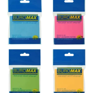 Блок паперу для нотаток з клейким шаром Buromax Neon 76x76 мм 100 аркушів асорті BM.2312-98