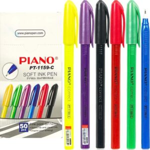 Ручка масляна - PIANO Correct кольоровий корпус PT-1159-C синя (50 шт)