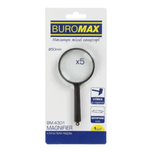 Лупа - Buromax 5-ти кратне 50 мм чорне BM.4301