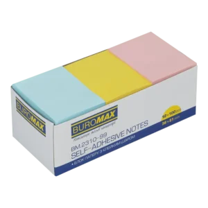 Блок паперу для нотаток з клейким шаром Buromax Pastel 38x51 мм 100 аркушів асорті BM.2310-99