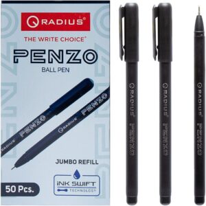 Ручка масляна - Radius PENZO Jumbo 6000 м чорна (50 шт)