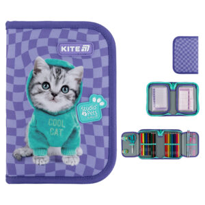 Пенал з наповненням Kite Studio Pets SP25-622H-2, 1 відділення, 2 відвороти