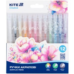 Ручки акрилові Kite Creative K-1295, набір 12шт