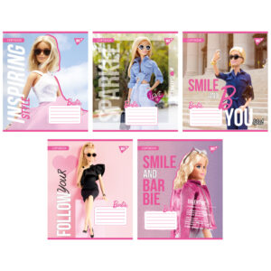 Зошит шкільний Yes Barbie А5 12 аркушів коса лінія 767208