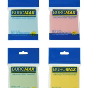 Блок паперу для нотаток з клейким шаром Buromax 76x76 мм 100 аркушів асорті BM.2312-99