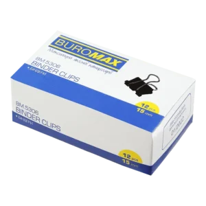 Біндер для паперу 15 мм Buromax 12 шт чорний BM.5306