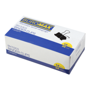 Біндер для паперу 32 мм Buromax 12 шт чорний BM.5303