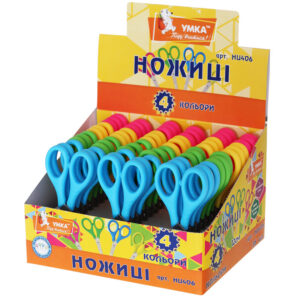 Ножиці дитячі - УМКА 12 см потовщена ручка в 4-х кольорах (36 шт) НЦ406