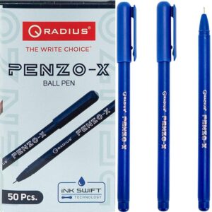 Ручка масляна - Radius PENZO-X 1000 м / синя / 50 шт