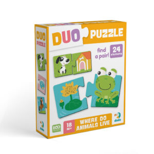 Пазл Dodo DUO 24 елементи - Звірята та їх домівки 300690