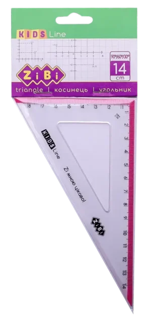 Косинець ZiBi 140 мм 60° та 90° з рожевою смужкою KIDS Line ZB.5622-10