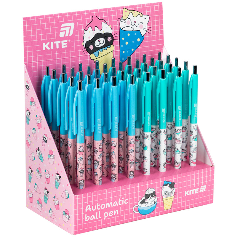 Ручка кулькова автоматична Kite Fashion Cat K25-361-1, синя - Зображення 2