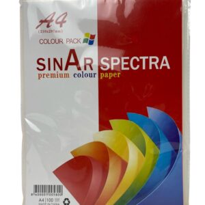 Папір SINAR А4 100 аркушів (5 кольорів по 20 аркушів) Неон 58689