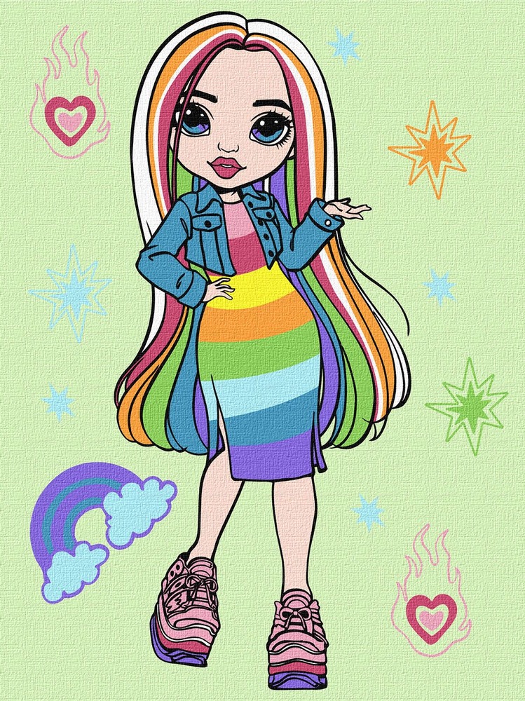 Картина за номерами Ideyka. Rainbow High Amaya Raine 30х40см