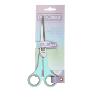 Ножиці офісні Buromax Pastel 170 мм з гумовими вставками м'ятні BM.4504-38