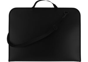 Портфель пластиковий на блискавці Maxi А2 чорний/Синічй/ MX30040