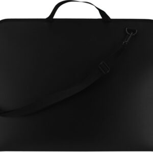 Портфель пластиковий на блискавці Maxi А2 чорний/Синічй/ MX30040