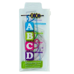Набір креслярський ZiBi лінійка 15 см, 2 косинця, транспортир, асорті KIDS Line ABCD ZB.5684