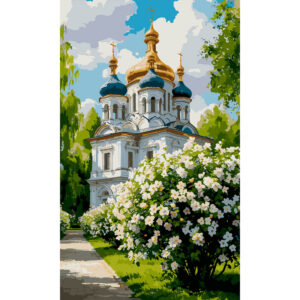 Картина за номерами SANTI. Храм навесні 30х50см
